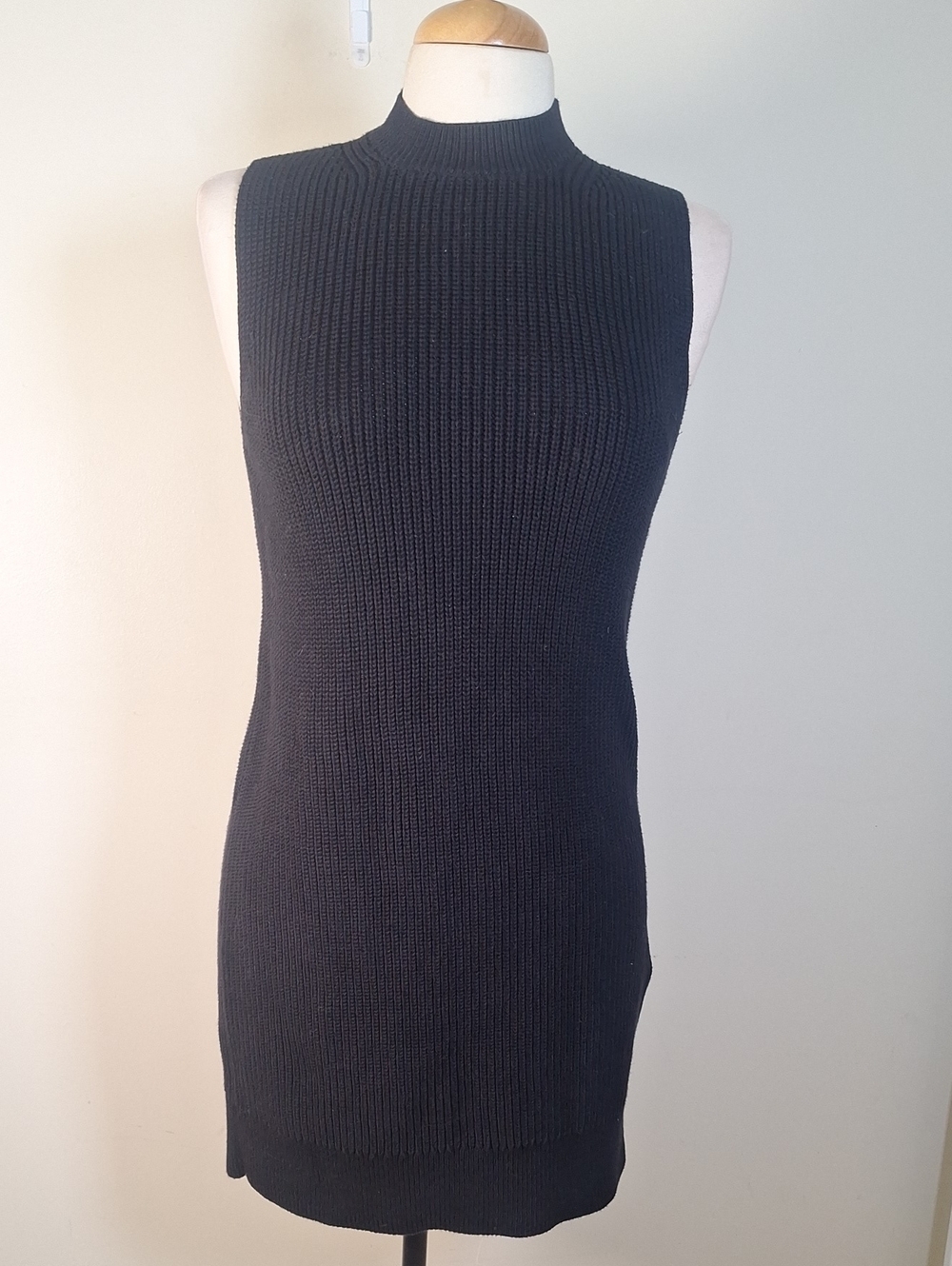COS Chunky 100% Cotton Mock Neck Sleeveless Tube Dress Size XS